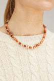 Vintage La Rose Necklaces Mookaite Jasper Knotted Chain in 14K Yellow Gold