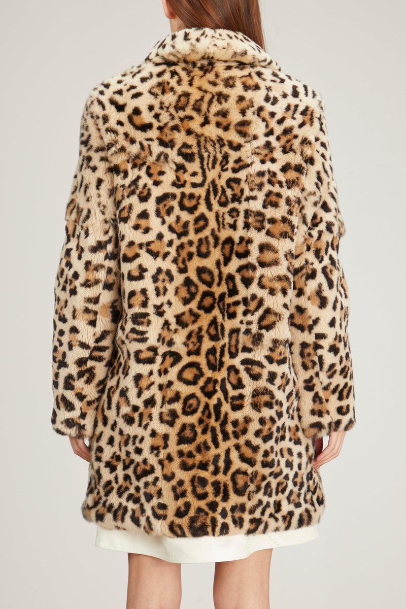 Rex Rabbit Fur Jacket Sheared Leopard