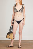 Zimmermann Swimwear Anneke Crochet Triangle Bikini in Black/Cream
