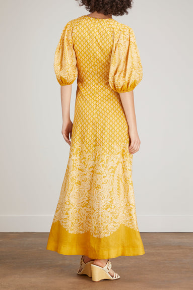Zimmermann Dresses Jude Paisley Midi Dress in Mustard