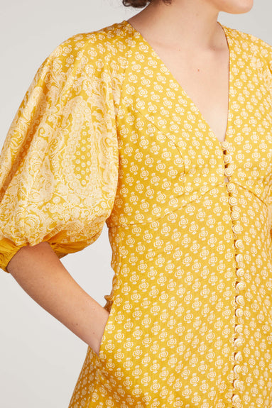 Zimmermann Dresses Jude Paisley Midi Dress in Mustard