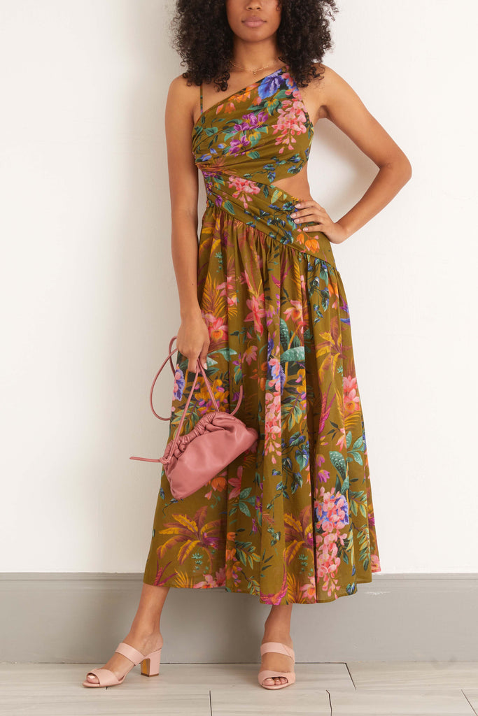 Zimmermann Tropicana Asymmetric Dress in Khaki Floral – Hampden Clothing