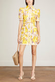 Zimmermann Dresses High Tide Ric Rac Mini Dress in Yellow Ikat Floral