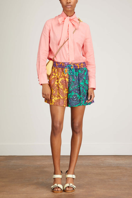 Zimmermann Tops High Tide Tie Neck Blouse in Peach