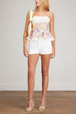 Zimmermann Tops Jude Scallop Top in Peach Gradient Floral