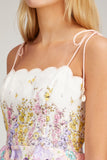 Zimmermann Tops Jude Scallop Top in Peach Gradient Floral