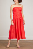 Zimmermann Dresses Lyre Wrap Tie Side Midi Dress in Red