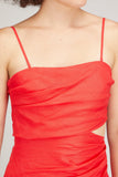 Zimmermann Dresses Lyre Wrap Tie Side Midi Dress in Red