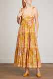 Zimmermann Shoulder Bags Pattie Tie Shoulder Dress in Mustard Floral