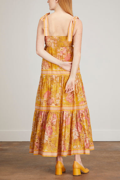 Zimmermann Shoulder Bags Pattie Tie Shoulder Dress in Mustard Floral