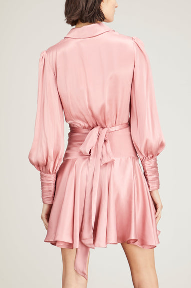 Zimmermann Dresses Silk Wrap Mini Dress in Lipstick